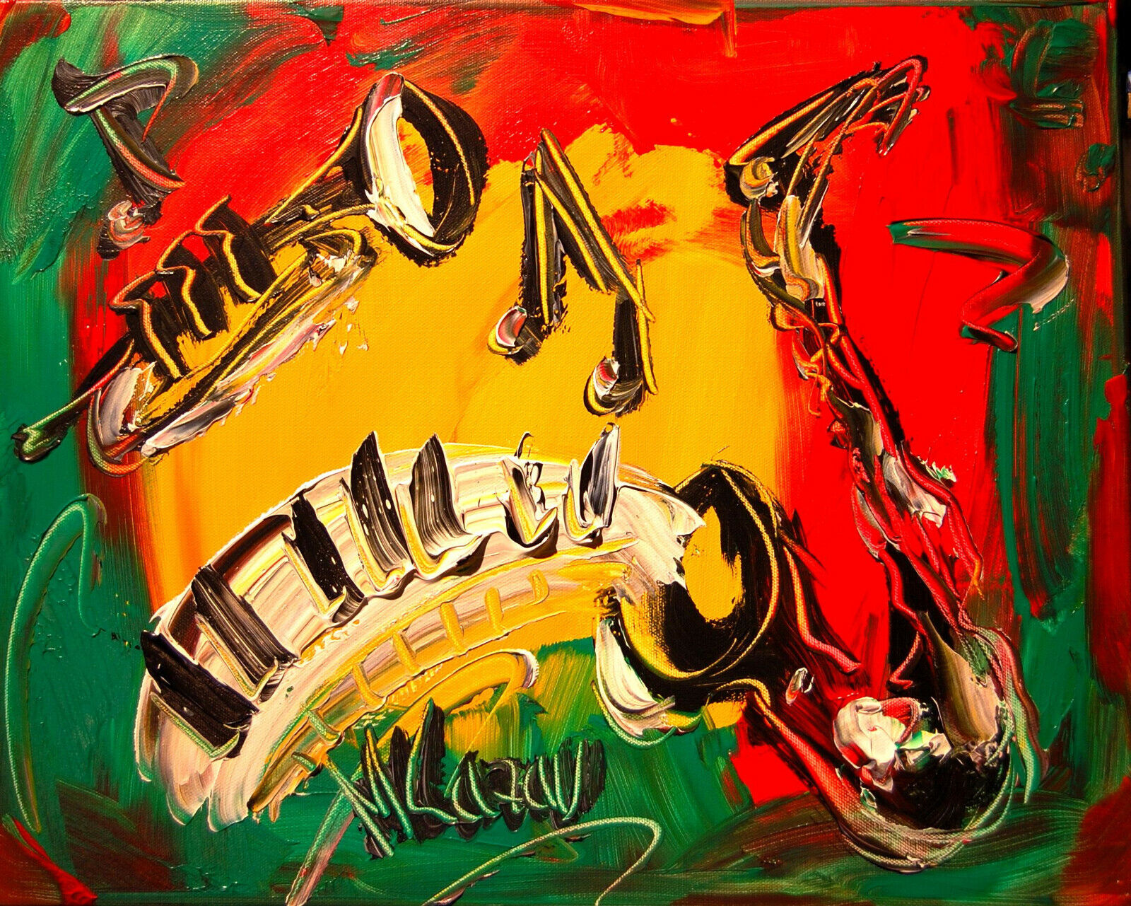 M. KAZAV JAZZ MUSIC  IMPRESSIONIST IMPASTO ARTIST  Original Oil Painting NRTH